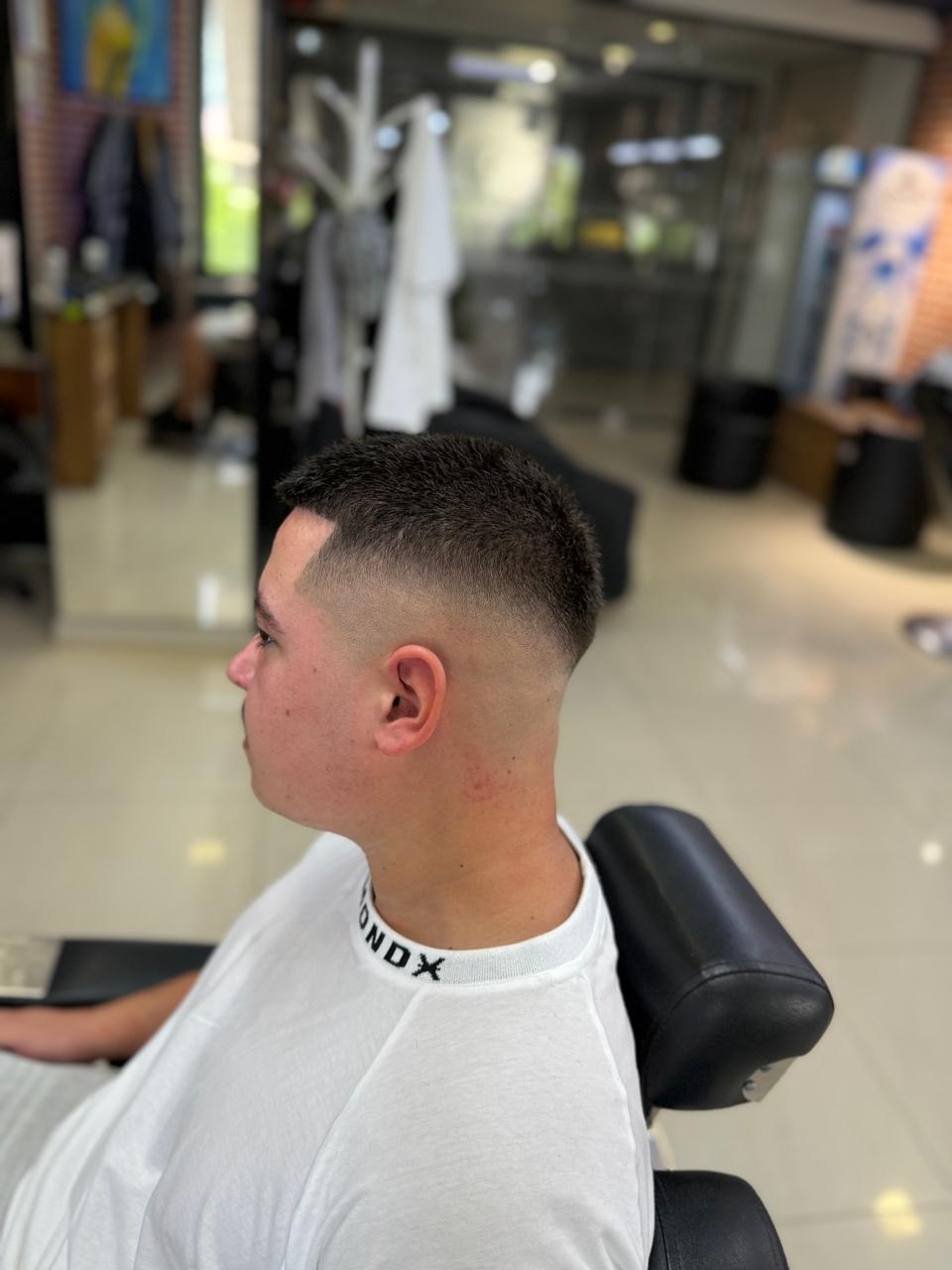 Barber fade haircut result